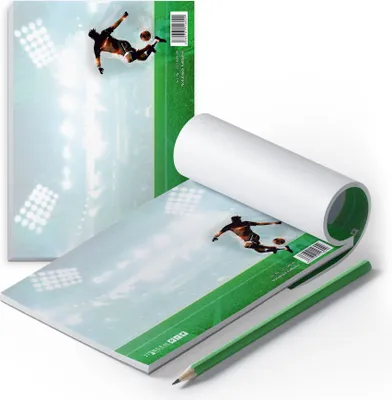 Produktbild von itenga Notizblock Fußball DIN A6 quer 50 Blatt