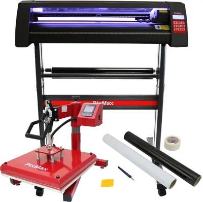 Produktbild von Vinyl Schneideplotter mit LED Folienplotter Schneideplotter Plotter inklusive 3 x Roland-Messer 38 x 38cm Transferpresse SignCut Software