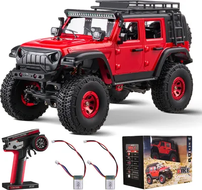 Produktbild von SucceBuy Ferngesteuertes Auto, RC-Auto im Maßstab 1:24 für Kinder, 2 einstellbare Geschwindigkeiten, geländegängiger Allrad-Geländewagen mit Vollbeleuchtung, 2 wiederaufladbare Batterien
