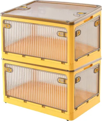 Produktbild von Creehaus 2 Packspeicherboxen Deckel, 28 l faltbare Räder, Box fünf Türen, Spielzeugorganisatorbehälter