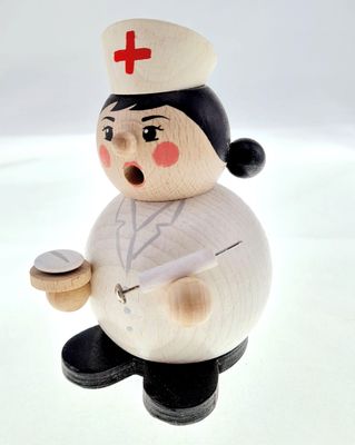 Räuchermann Krankenschwester mit Spritze BxHxT 8,5x12x8,5cm NEU