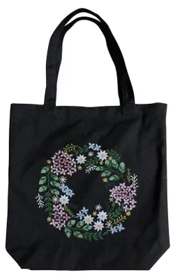 Produktbild von Omgoods – Stickset für Anfänger – Canvas-Tasche mit Muster – Stickrahmen 20,3 cm – Garn in verschiedenen Farben – Inklusive Werkzeugen – Perfekt für Handarbeit – Stickset