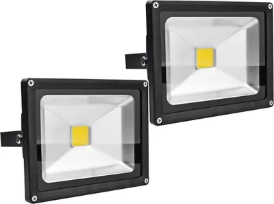 Produktbild von Greenmigo 2pcs 20W LED Fluter Strahler Licht Scheinwerfer Außenstrahler Wandstrahler Aluminium IP65 Wasserdicht AC 85 - 265V Kaltweiß