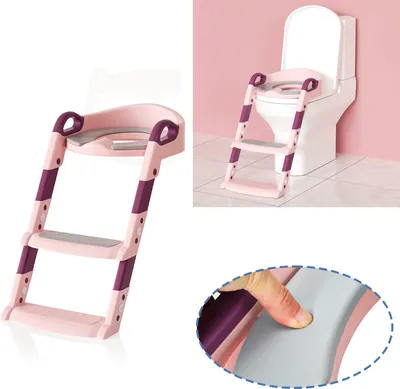 Immagine prodotto di Jopassy sedile del gabinetto per bambini vasino trainer con gradini per bambini e bambine rosa