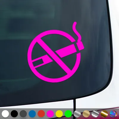 Produktbild von PantherPixel Rauchen Verboten Aufkleber Nichtraucher Rauchverbot Sticker Auto Geschenkidee Farbe Neon-Pink