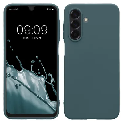 Produktbild von kwmobile Hülle für Samsung Galaxy A26 5G TPU Case - Handyhülle unterstützt kabelloses Laden, flexible Schutzhülle, gummiertes Cover in Dunkler
