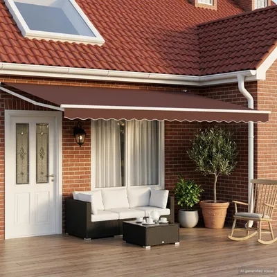 Image de vidaXL Store électrique rétractable marron 4 x 3 m
