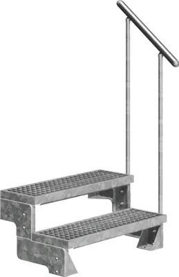 Produktbild von Dolle Außentreppe Gardentop 36-44cm Geschosshöhe mit Gitterrost 100cm breit mit Geländer