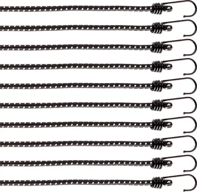Productafbeelding van com-four® 10-delige set rubberen spanbanden met reflecterende strepen - Bagagespanners - Spanbanden met haken - Elastische spanbanden voor het vastzetten van lading - Spanriemen