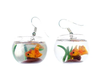 Produktbild von Goldfisch im Glas Goldfischglas Ohrringe Miniblings Hänger Fisch Koi Aquarium
