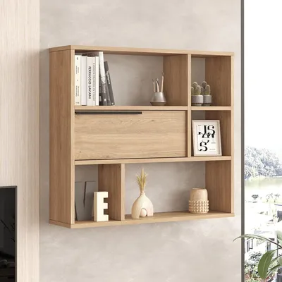 Produktbild von Roiate - Regal, 90x22x81h cm Eiche Braun, 5 Regale
