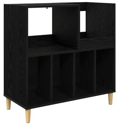 Zdjęcie produktu dla Stojak na gramofon, kolor czarny, imitacja dębu, wymiary: 82 x 39,5 x 82,5 cm