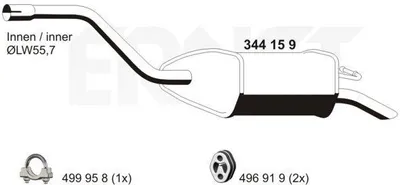 Produktbild von ERNST 344159 Endschalldämpfer für FORD MONDEO III Kombi (BWY) Auspuff