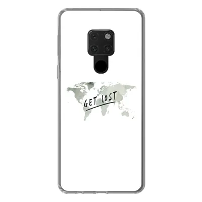 Produktbild von MuchoWow® Handyhülle Schutzhülle Hülle für Huawei P40 Lite Weltkarte - Grau - Zitat Silikon Softcase Handy Hülle - Handy