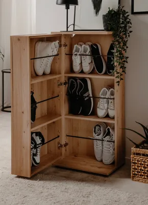 Produktbild von Schuhschrank "Logu" in Artisan Eiche 50 x 110 cm, aufklappbar für 12 Paar Schuhe