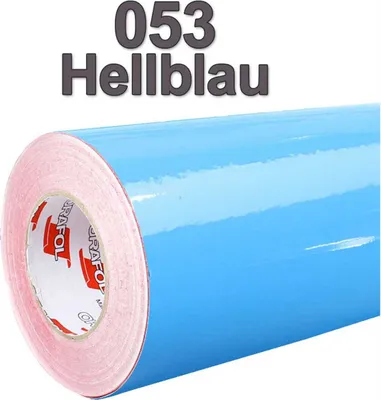 Produktbild von (5,60€/m²) Oracal® Möbelfolie 053 Hellblau Glanz 31,5 cm Breite Laufmeterware selbstklebende Folie Plotterfolie Klebe Folie Oracal 621 Küchenfolie