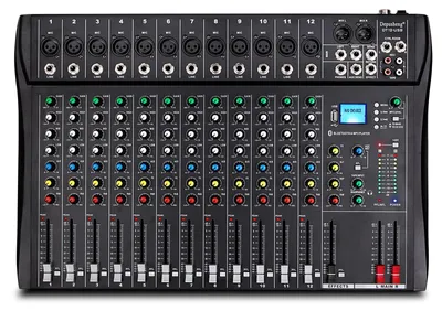 Obrázek produktu pro Mixážní pult pro audio, 12kanálový, DJ kontrolér, zvuková karta s USB rozhraním pro nahrávání do počítače