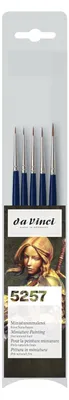 Productafbeelding van Da Vinci mini-set, penselen van Ussuri-rotmarderhaar - 5 penselen: nummer 3/0 + 2/0 + 0 + 1