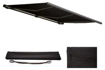 Produktbild von Ersatzbezug für Markise T124, Vollkassette Sonnenschutz 5x3m - Polyester anthrazit