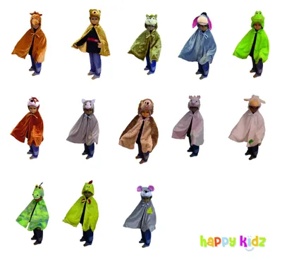 Produktbild von Happy Kidz Kostüm - Set 3, 13 teilig Tiere 21405284011