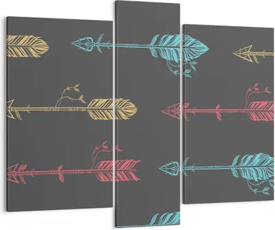 Produktbild von Bild auf Leinwand - Leinwandbild - Pfeil Feder - 95x80cm - Wand Bild - Wanddeko - Wandbilder - Leinwanddruck - Bilder - Kunstdruck - Wanddekoration - Leinwand bilder - Wandkunst - CB95x80-3874