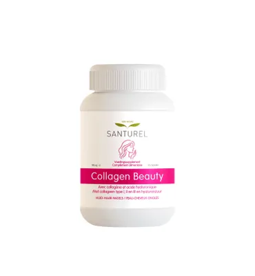 Produktbild von Santurel Collagen Beauty - HAUT – HAARE – NÄGEL - Mit Kollagen Typ 1,2,3 , Hyaluronsäure, Gotu kola