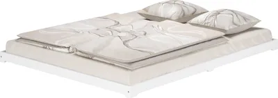 Produktbild von Futonbett weiß 160x200 flach extra niedriges Loftbett Kiefer V-60.47W-16ohne Zubehör