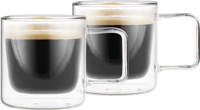 Obrázek produktu pro Sada 2 ks hrnků s uchem s dvojitým sklem 80 ml