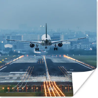 Produktbild von MuchoWow® Poster Flugzeug landet in China 30x30 cm - Wandposter - Printing