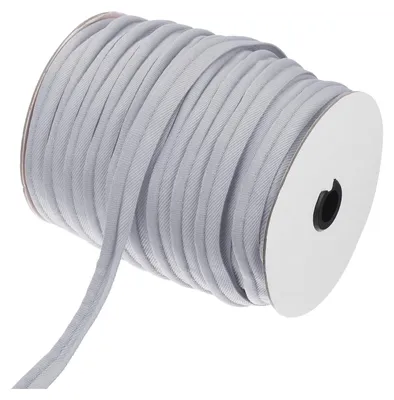 Immagine prodotto di Nastro di raso per piping, 15 metri - Materiale di cucito grigio per progetti fai-da-te