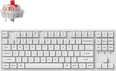 Obrázok produktu pre Mechanická herná klávesnica Keychron K8 Pro Biela QMK/VIA TKL K Pro (vymeniteľná za chodu) Červený spínač RGB podsvietený hliníkový rám