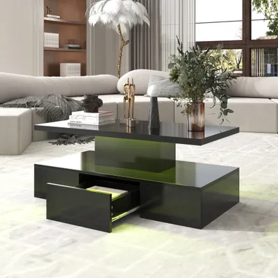 Produktbild von ProximaX Couchtisch: Stylisch, funktional mit Schubladen und modernem LED - Design