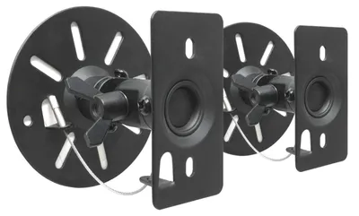Image de 2 supports muraux universels pour enceintes jusqu'à 15 kg - noirs