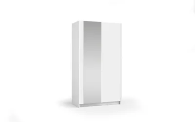Produktbild von Masseno Schiebetürenschrank CERON 100/182/54,6cm 2-türig mit Spiegel Weiß