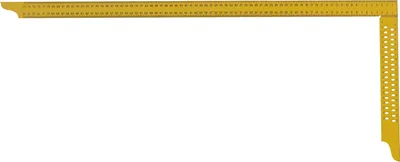 Produktbild von hedue® Zimmermannswinkel ZY - Gelber Zimmererwinkel aus gehärtetem Stahl mit mm-Skala Typ B und Anreißlöcher, 800 mm