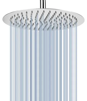 Produktbild von Regenbrause 25cm Rund Edelstahl 304 Hochdruck Duschkopf Chrom Wand/Decke