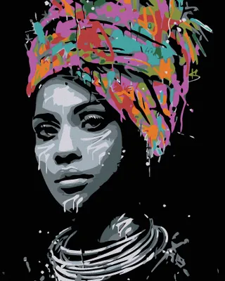 Image de Zuty - Peinture par numéros - BEAUTÉ AFRICAINE, 40 x 50 cm, sans cadre et sans toile tendue
