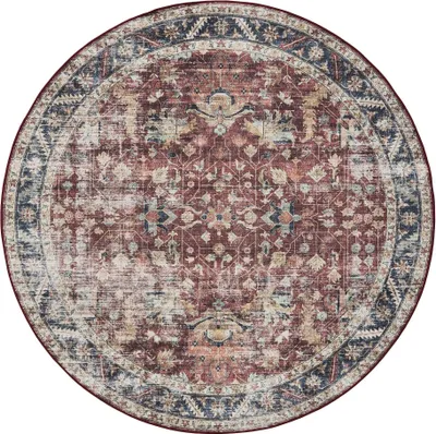 Produktbild von benuta Waschbarer Vintage Teppich George Multicolor ø 120 cm rund Wohnzimmerteppich Schlafzimmer weich orientalisch