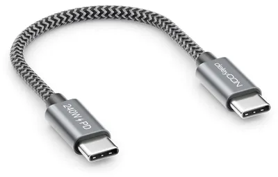 Produktbild von deleyCON 0,15m 240W USB-C Ladekabel Schnellladekabel Kurz PD3.1 USB-C auf C Kabel für iPhone 17 16 15 Pro Max Air Galaxy A16 A17 A56 S26 S25 S24 Pixel iPad Pro MacBook AirPods Tablet Switch PS5