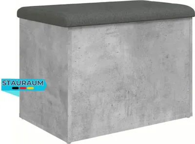 Produktbild von Sitzbank JONA mit Stauraum Betongrau 62x42x45 cm | Aufbewahrungsbank Flurbank Garderobenbank