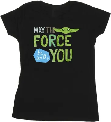 Produktbild von Star Wars - "The Mandalorian May The Force Be With You" T-Shirt für Damen BI43122 (L) (Schwarz)