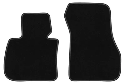 Image de Tapis avant en moquette aiguilletée pour BMW X1 F48 restylée depuis 2015 (SUV) – 2 pièces, noirs, sur mesure – Wielganizator BASIC