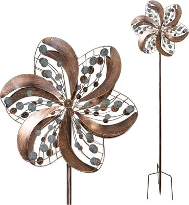 Produktbild von Famanu Windskulptur Metall Kupferlook - 3 Höhen, 213 cm