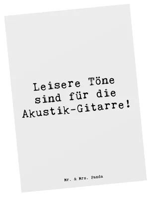 Produktbild von Mr. & Mrs. Panda Postkarte Spruch Akustik-Gitarre Magie - Weiß - Geschenk, Musiker, Musik, elektrische Gitarre, Musikinstrument, Grußkarte, Lautstärke, Postkarten, Ton