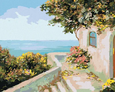 Produktbild von Diamondi - Diamond painting - HAUS AM MEER, 40X50 cm, mit Keilrahmen (bereits gespannt)