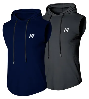 Produktbild von MEETWEE Herren Tank Top, Sportshirt mit Kapuze Ärmelloses Muskelshirts Fitness S