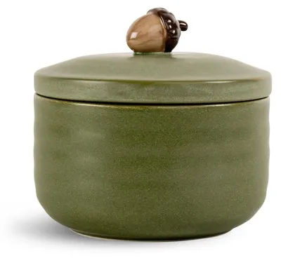 Image de Boîte en céramique verte "Ellen" avec couvercle, diamètre 13,5 cm