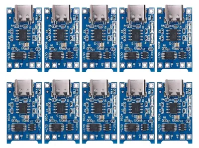 Lademodul TP4056 USB-C 5V 1A Li-Ion 18650, 10 St.