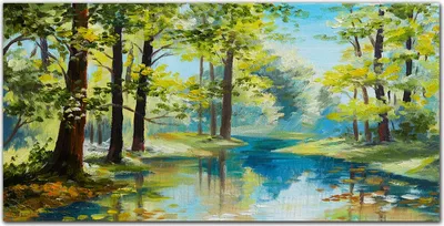 Produktbild von Coloray Küchenrückwand 120x60 Spritzschutz aus Glas - River Forest Natur