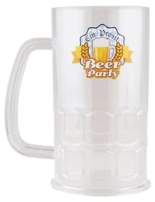 Produktbild von Bierkrug klar ca. 14cm Plastik